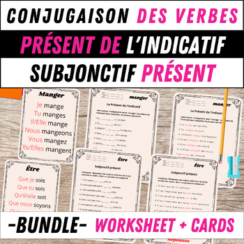 Preview of French Verb Conjugation Bundle: Subjonctif Présent vs. Present Indicative