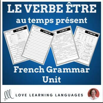 Preview of French Verb Etre Present Tense Unit - 4 Worksheets