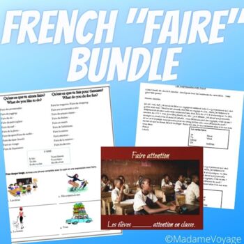 Preview of French Verb "Faire" Bundle