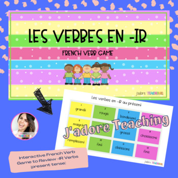 Preview of French Verb Game (-ir verbs in present tense) - Les verbes en -IR au présent