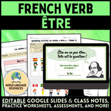 French Verb ÊTRE - Google Slides, Class Notes, Activities,