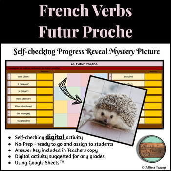 Preview of French Verbs Futur Proche Digital Activity Mystery Picture