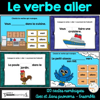 Preview of French Verbs Boom Cards - Verbe ALLER au présent - Bundle