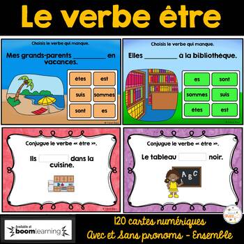 Preview of French Verbs - Boom Cards - Verbe ÊTRE au présent