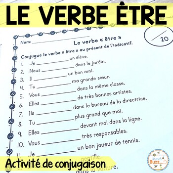 Preview of French Verbs Fill in the Blank - Verbe ÊTRE - Phrases au présent de l'indicatif