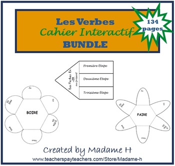 Preview of French Verbs Interactive Notebook Bundle - Cahier Interactif Grammaire