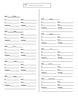 French Verbs Practice worksheet | TPT