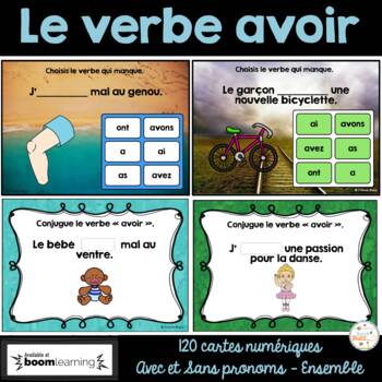 Preview of French Verbs - Verbe AVOIR au présent - BOOM Cards - Bundle