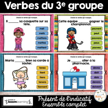 Preview of French Verbs - Verbes du troisième groupe (irréguliers) au présent - Boom Cards