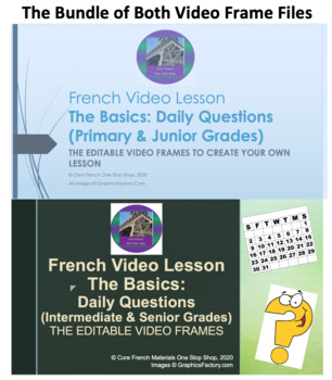 Preview of French Video Lesson The Basics THE VIDEO FRAMES: The Full Bundle of Video Frames