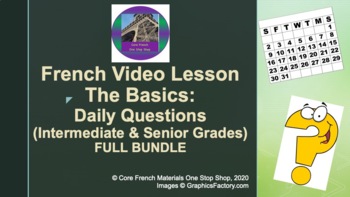 Preview of French Video Lessons: The Basics Intermediate & Senior Grades Full Unit Bundle