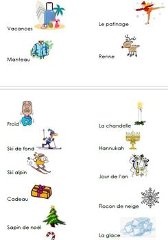 Preview of French - Vocabulaire d'hiver - (Winter Vocabulary)