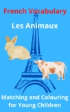French Vocabulary - Animals - Matching and Colouring for Y