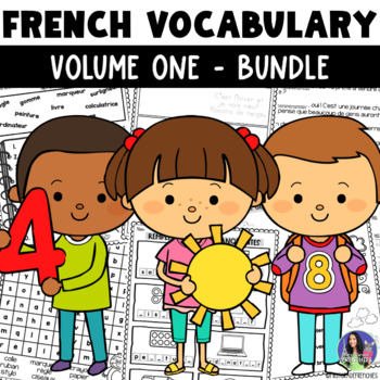 Preview of French Vocabulary BUNDLE Volume 1 | La Météo - Les Nombres - La Salle de Classe