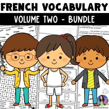 Preview of French Vocabulary BUNDLE Volume 2 | Emotions - Clothing - Body Parts