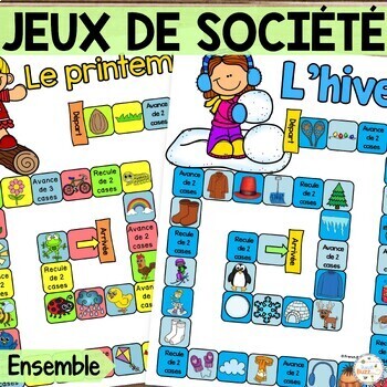 Preview of French Vocabulary Board Games - Jeux de société - Vocabulaire