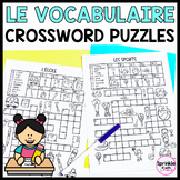 French Vocabulary Crossword Puzzles-mots croisés du vocabulaire