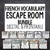 French Vocabulary Escape Room Bundle
