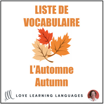 Preview of French Vocabulary List - L'automne - Autumn