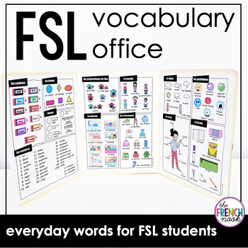 Preview of French Vocabulary Office | FSL picture dictionary | visual dictionary