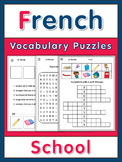 French Vocabulary Puzzles  school words
