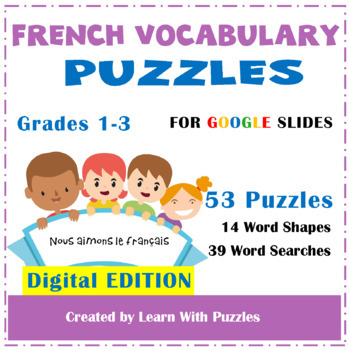 Preview of French Vocabulary Puzzles for Google Apps™ Gr 1-3 Digital Distance Learning