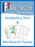 French Beginner vocabulary tests and word search puzzles