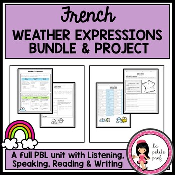 Preview of French Weather Expressions - BUNDLE with BONUS Project including PBL Components