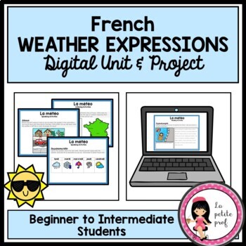Preview of French Weather Expressions La Météo Digital Unit & Project Distance Learning PBL
