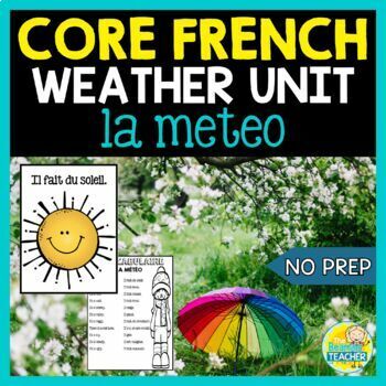 Preview of French Weather Project and Speaking Activities - la météo - Middle Years FSL