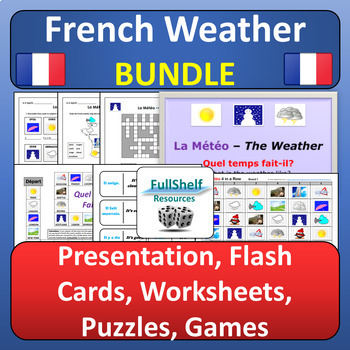 Preview of French Weather Unit La Météo Activities in French Quel Temps Fait-il? BUNDLE