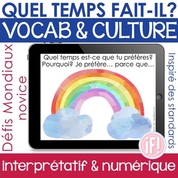 Preview of French Weather Vocabulary Interpersonal Speaking Performance Task Novice No Prep