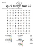 Illustrated French Weather Word Search - la metéo, les jou