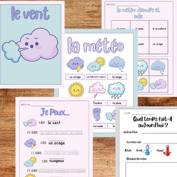 Preview of French Weather workbook | Weather vocabulary | weather posters