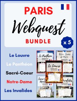Preview of French Webquest Bundle - Paris Landmarks - Bundle of 5 - en français