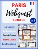 French Webquest Bundle - Paris Landmarks - Bundle of 5 - e