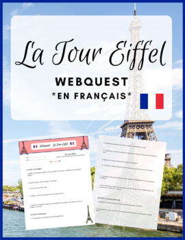 Preview of French Webquest: "La Tour Eiffel" - en français - (Paris Landmarks)