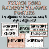 French Welcome Poster | Boho Rainbow Classroom Decor | Aff