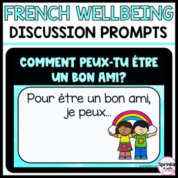Preview of French Wellbeing Discussion Prompts I La Santé Mentale Oral Communication
