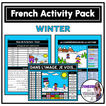 Preview of French Winter Hiver Bundle - Listening, Speaking, Reading, Writing Activities