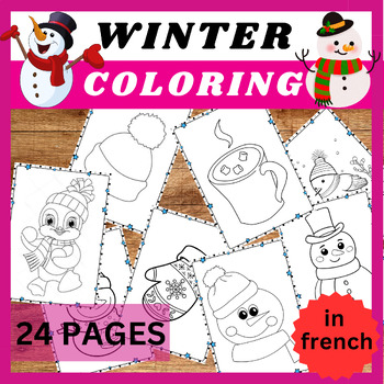 Preview of French Winter Bliss: Simple Winter Activities, Coloring Sheets, and Coloring Pag