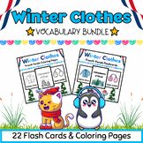 French Winter Clothes Coloring Pages & Flashcards BUNDLE f