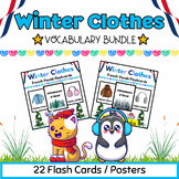 French Winter Clothes Flashcards BUNDLE for PreK & Kinder 