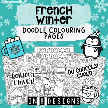 Preview of French Winter Coloring Pages | L'hiver Coloriage