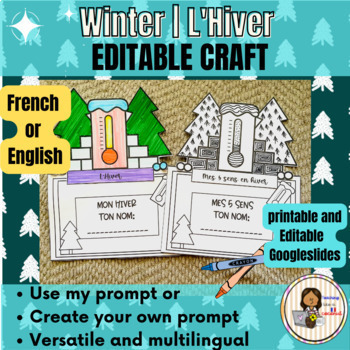 Preview of French Winter Craft  | French l'Hiver | La temperature | Printable | Editable