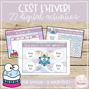 Preview of French Winter Digital Activities | L'hiver