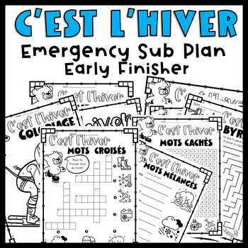 Preview of French Winter Emergengy Sub Plan/ Grade 4-6 / Early Finishers/ FSL