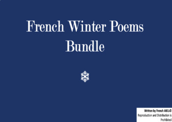 Preview of French Winter Poems Bundle - Poèmes d'hiver