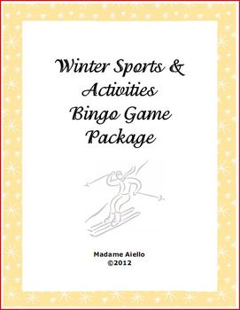 Preview of French Winter Sports Activity Bingo and Vocab Cards Package