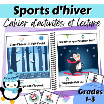 Preview of French Winter Sports Emergent Readers Vocabulary Interactive Notebook Hiver